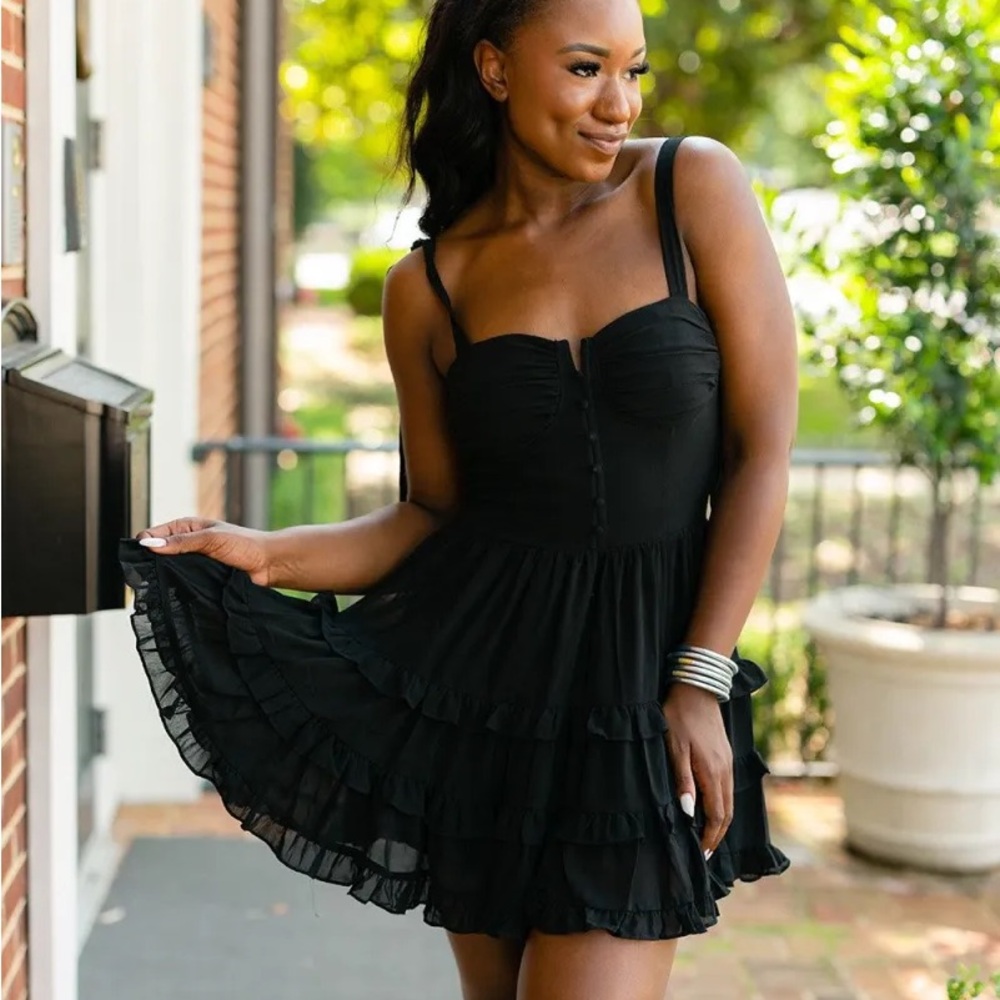 Buddy love ruffle corset dress